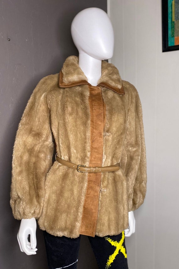 1960's Vintage Faux Fur and Suede Coat from Lilli 
