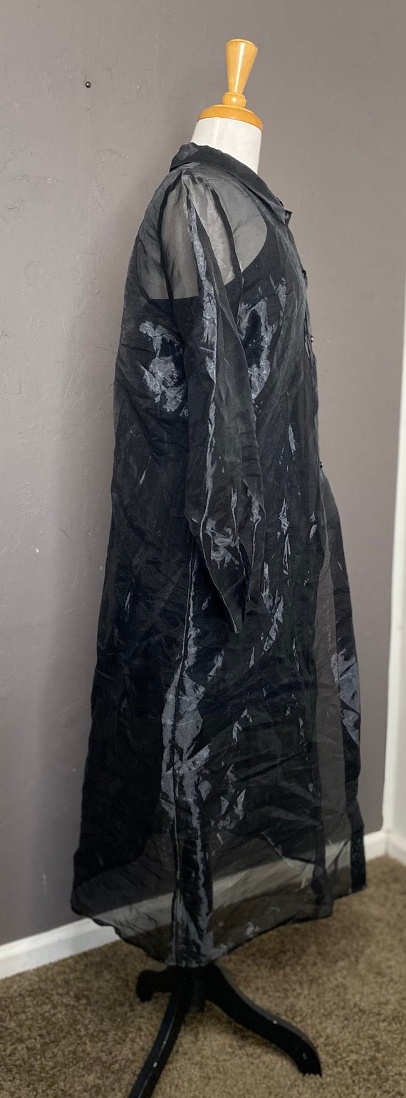1980's-90's Black Organza Duster from Fashion Dov… - image 3