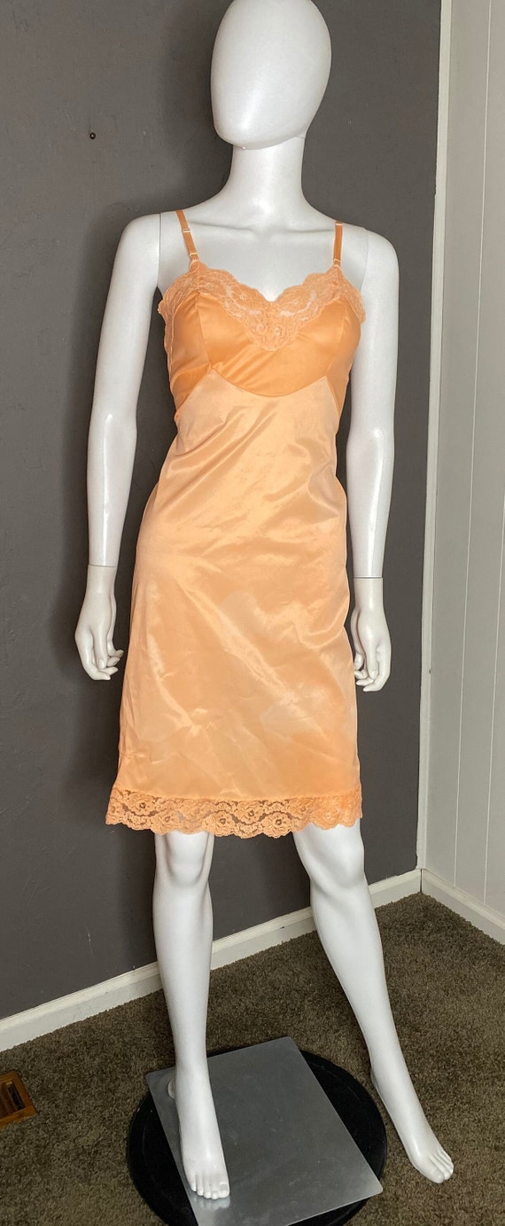 1970’s Orange Sherbet Slip Dress by Vanity Fair si