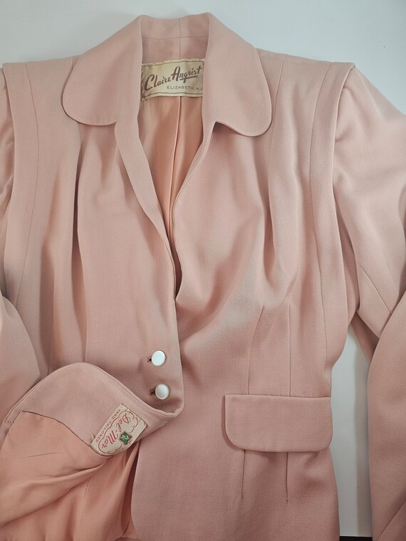 1940s 1950s Soft Pink Womens Matching Suit Set Claire… Gem