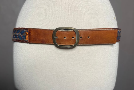 RARE Vintage 1970’s Levi’s Denim and Leather Belt… - image 3