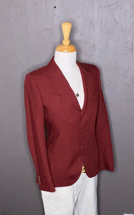 1970s Vintage Brick Red Equestrian Blazer by Stanl