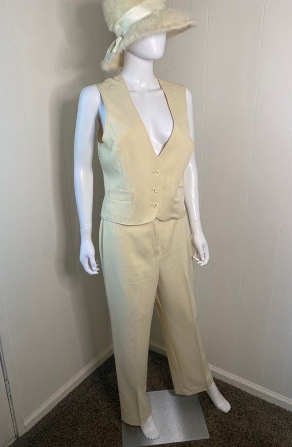 60s-70s Pale Yellow Partners 3 Piece Suit Unisex … - image 10