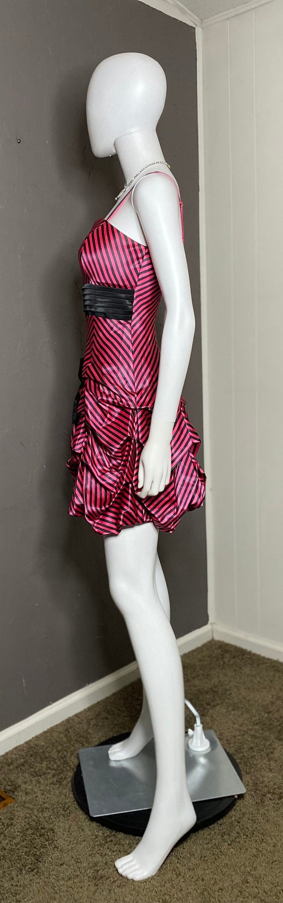 Y2K Pink and Black Bubble Hem Mini Dress size XS/… - image 5