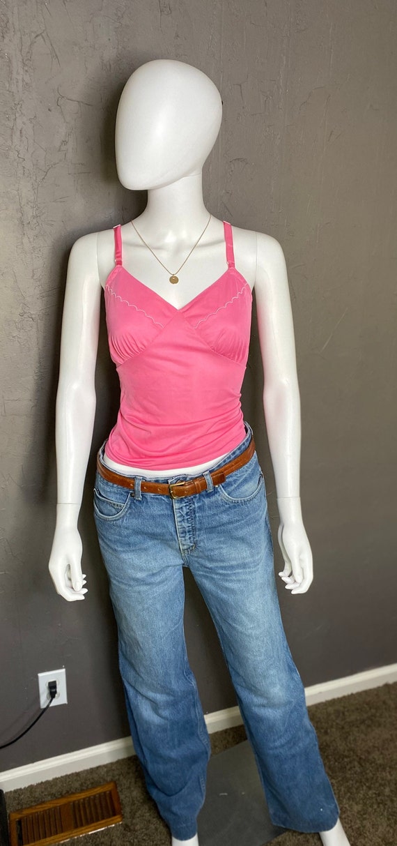Vintage Hand Dyed Barbie Pink Camisole size L/XL