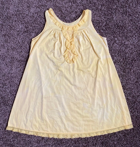 1960's Baby Doll Nightie Hand Dyed Canary Yellow … - image 5