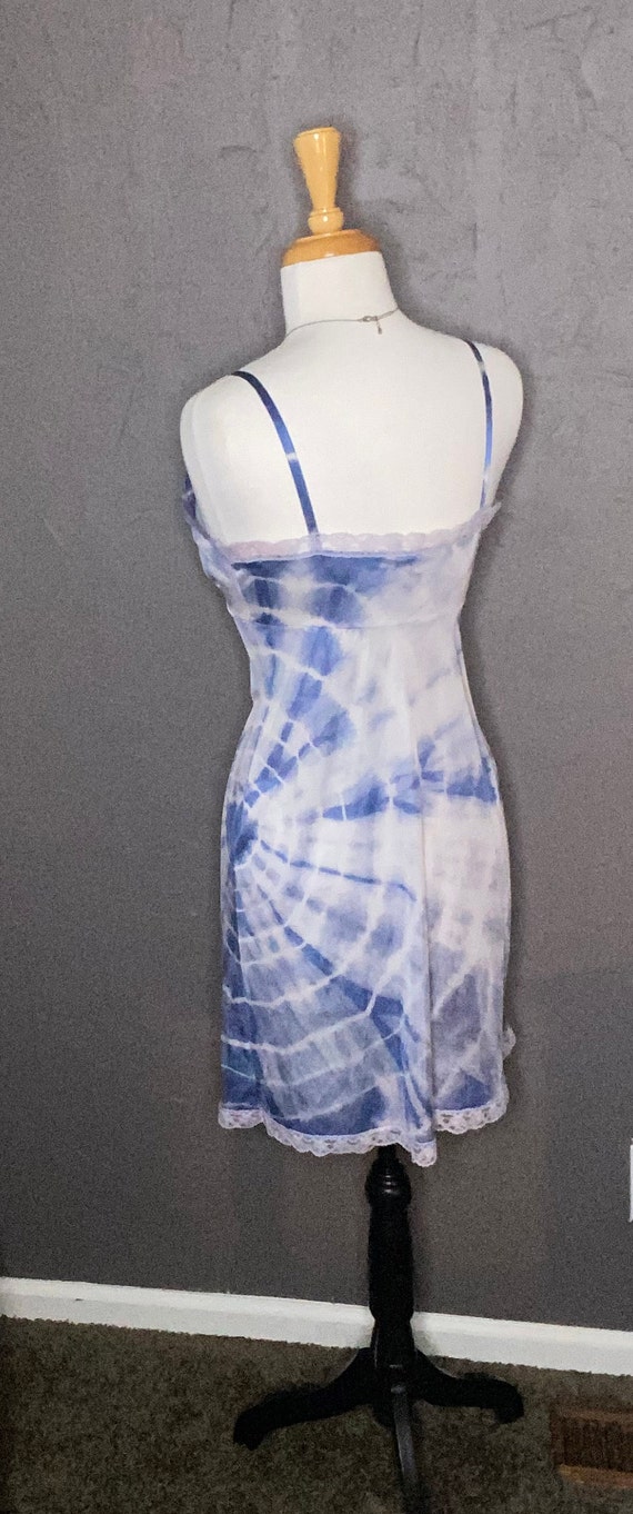 Hand Dyed Blue and White Slip Dress Tie Dyed Blue… - image 6