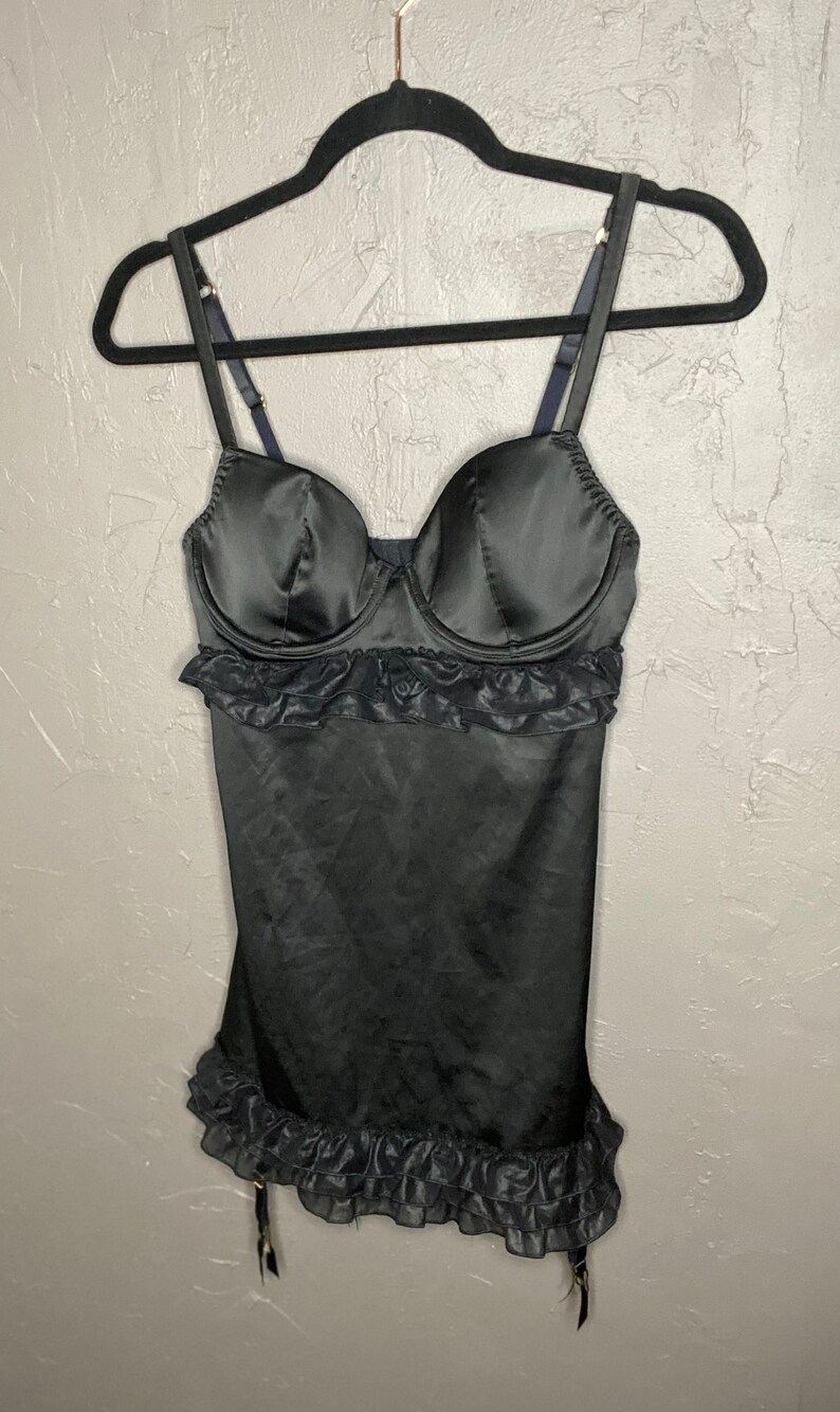Y2K Victorias Secret Satin Corset/bustier Dress With Garters Etsy