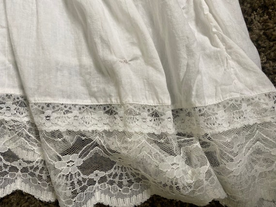 1990's Edwardian Style White Cotton Day Dress by … - image 10