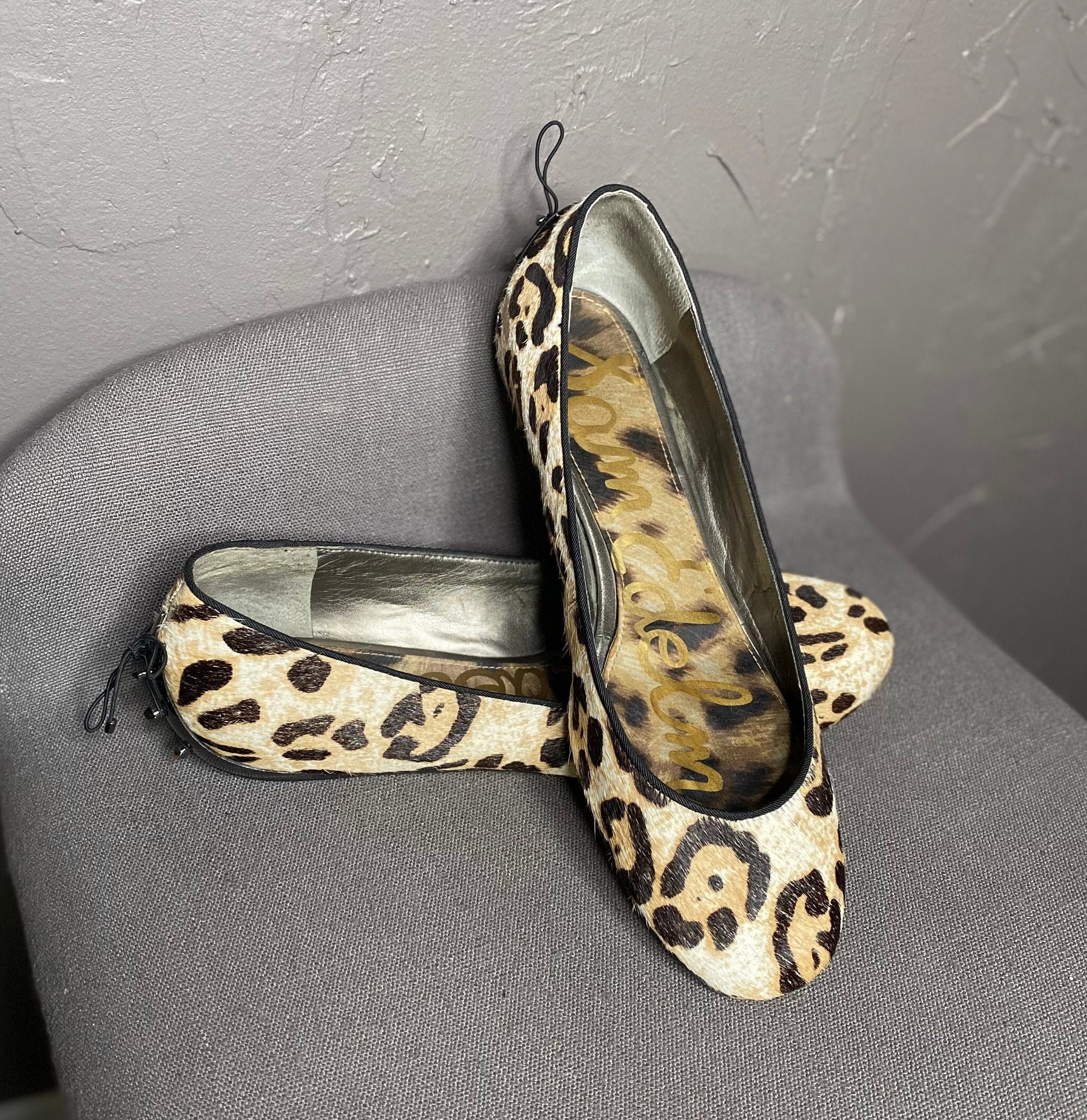 Leopard Print Calf Hair Ballet Flats by Sam Edelman Size