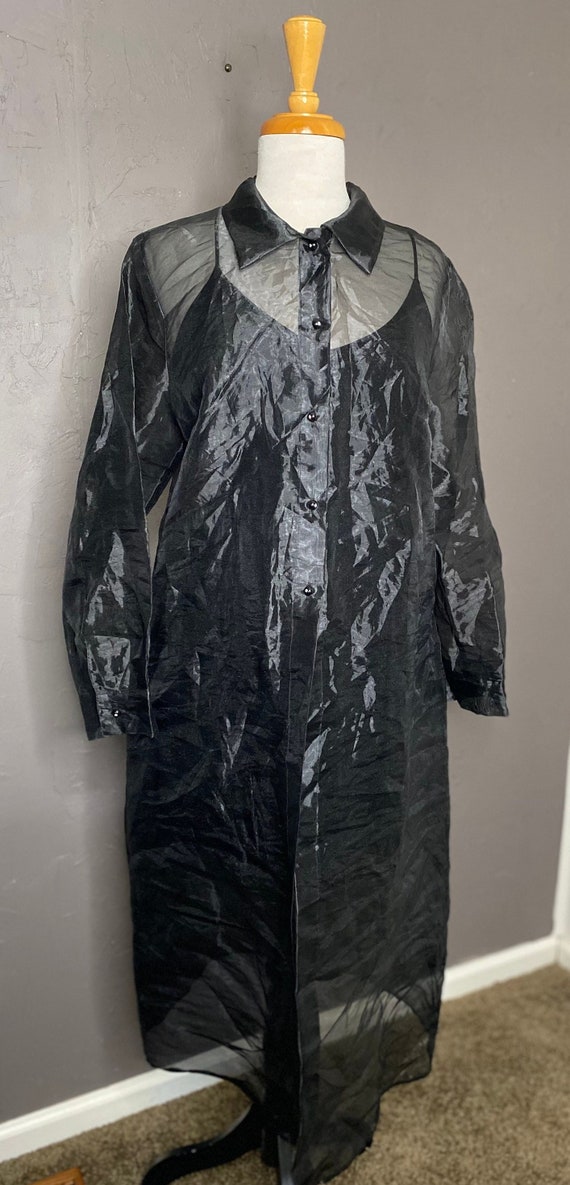 1980's-90's Black Organza Duster from Fashion Dov… - image 6