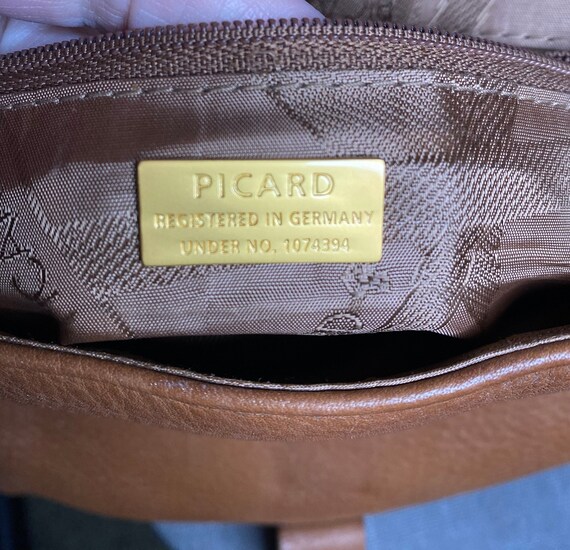 1970's Vintage Brown Pebbled Leather Bag by Picar… - image 7