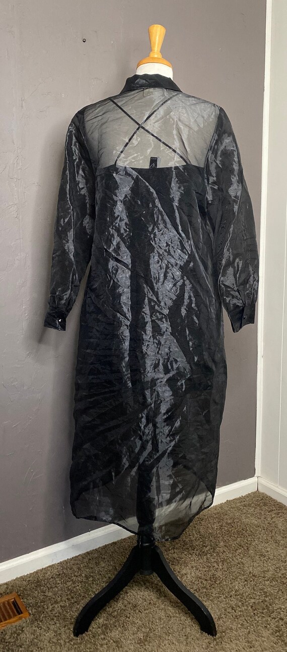 1980's-90's Black Organza Duster from Fashion Dov… - image 4