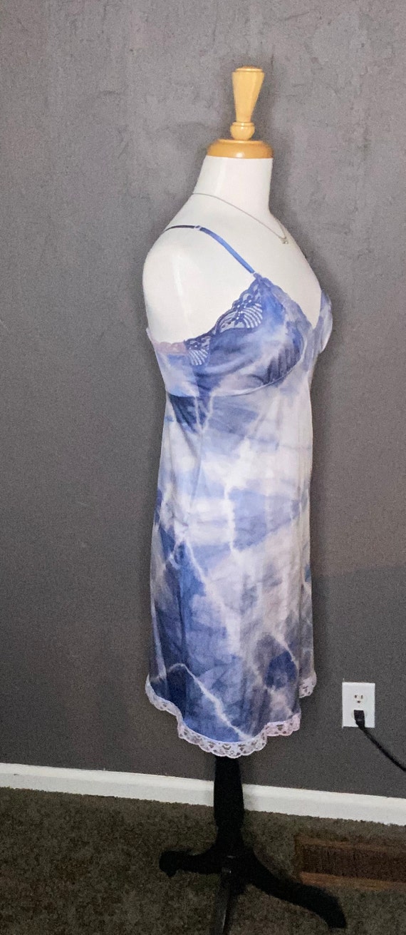 Hand Dyed Blue and White Slip Dress Tie Dyed Blue… - image 5