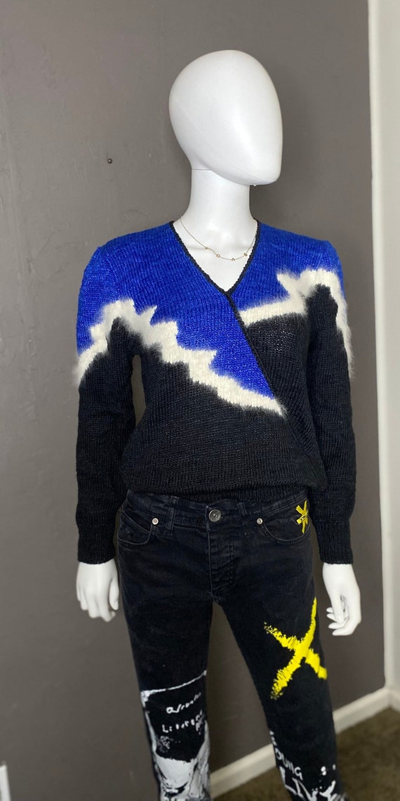 1980’s Color Block Angora Sweater by White Wheeler