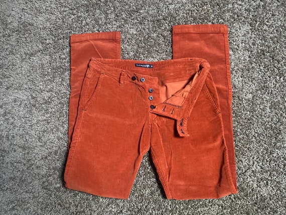 RUFSKIN Y2K Rusty Orange Corduroy Pants Lo-Rise B… - image 1