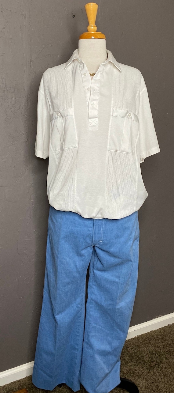1970's Mixed Knit Polo Shirt from Alan Stuart size