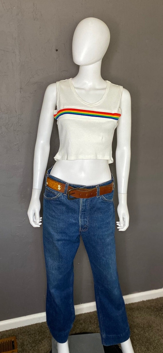 1980’s Cropped Rainbow Tank by Back Stage size M/L