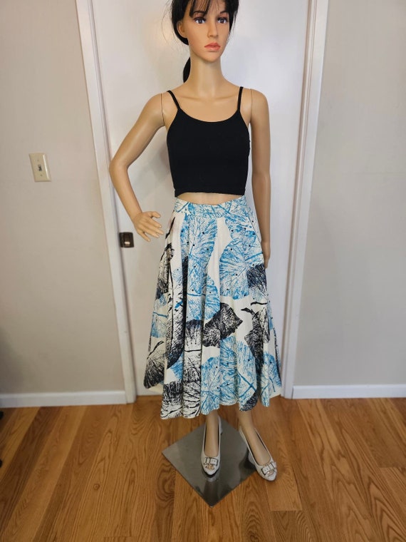 Vintage 1960s floral lead print Circle Skirt Swing