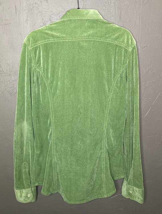 1990s DIESEL Sage Green Velour Shirt size Large - Gem