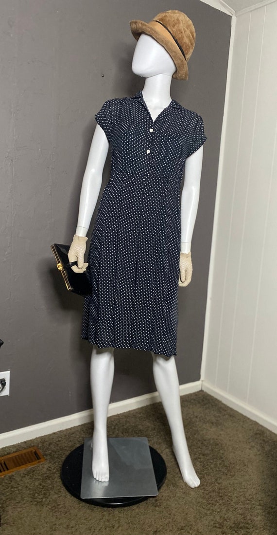 1940’s Vintage Polka Dot Day Dress size Small-Medi