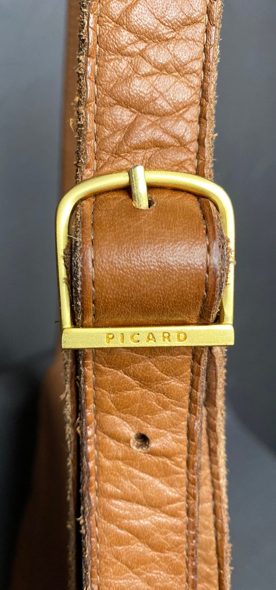 1970's Vintage Brown Pebbled Leather Bag by Picar… - image 5