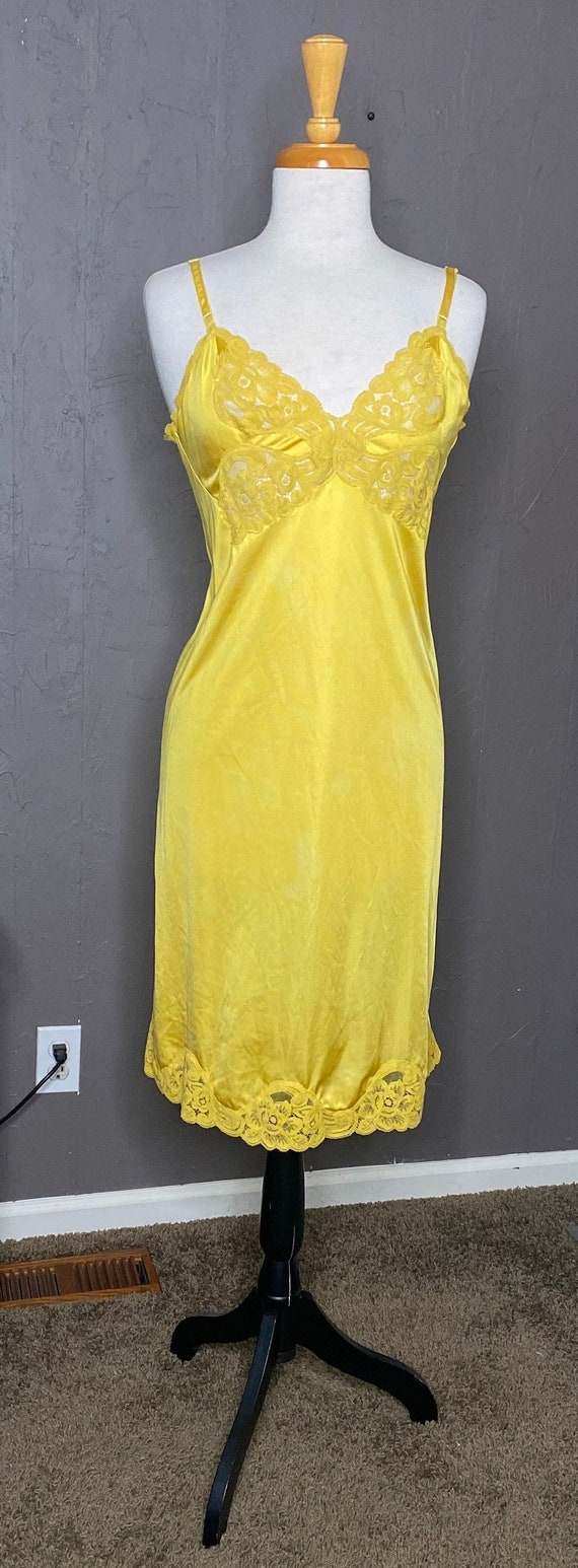 1970's Slipdress Hand Dyed Daffodil Yellow