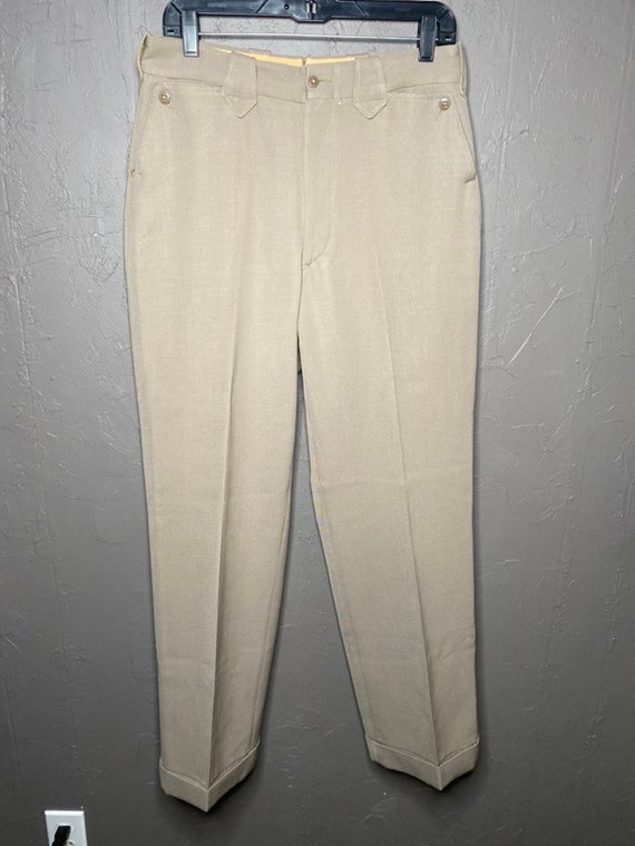 1940's Tan Glenshore Wool Garbardine Slacks 31W S… - image 7