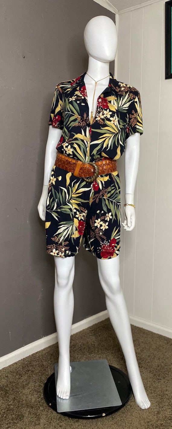 1980’s-90’s Tropical Print Button Down and Shorts 