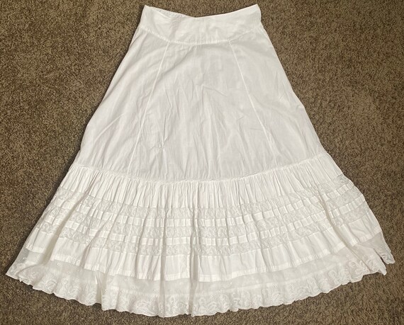 Medium 1900s Skirt Victorian Cotton Slip White Petticoat