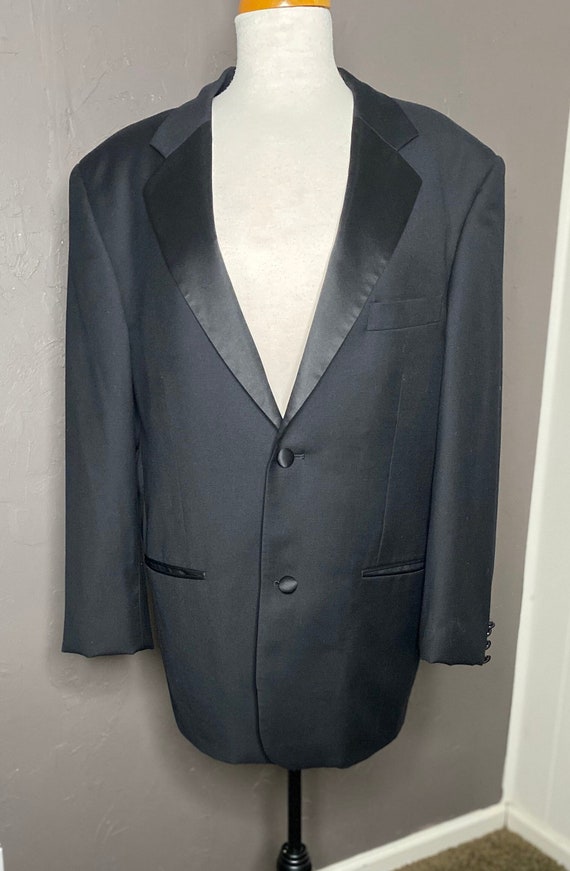 Vintage Black Tuxedo Jacket Men’s Single Breasted… - image 1