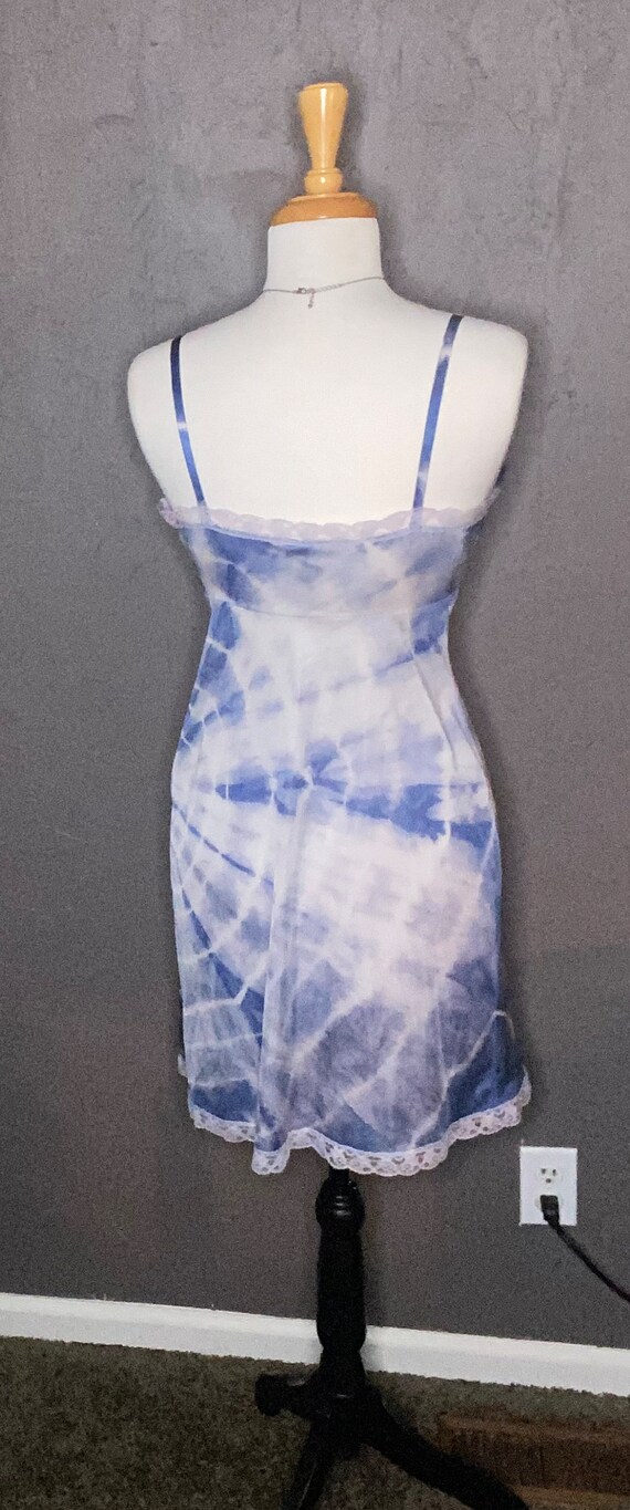 Hand Dyed Blue and White Slip Dress Tie Dyed Blue… - image 8