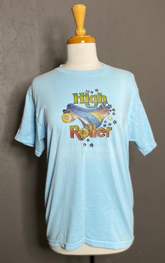 Vintage Glitter Iron-On “High Roller” Disco T-Shir