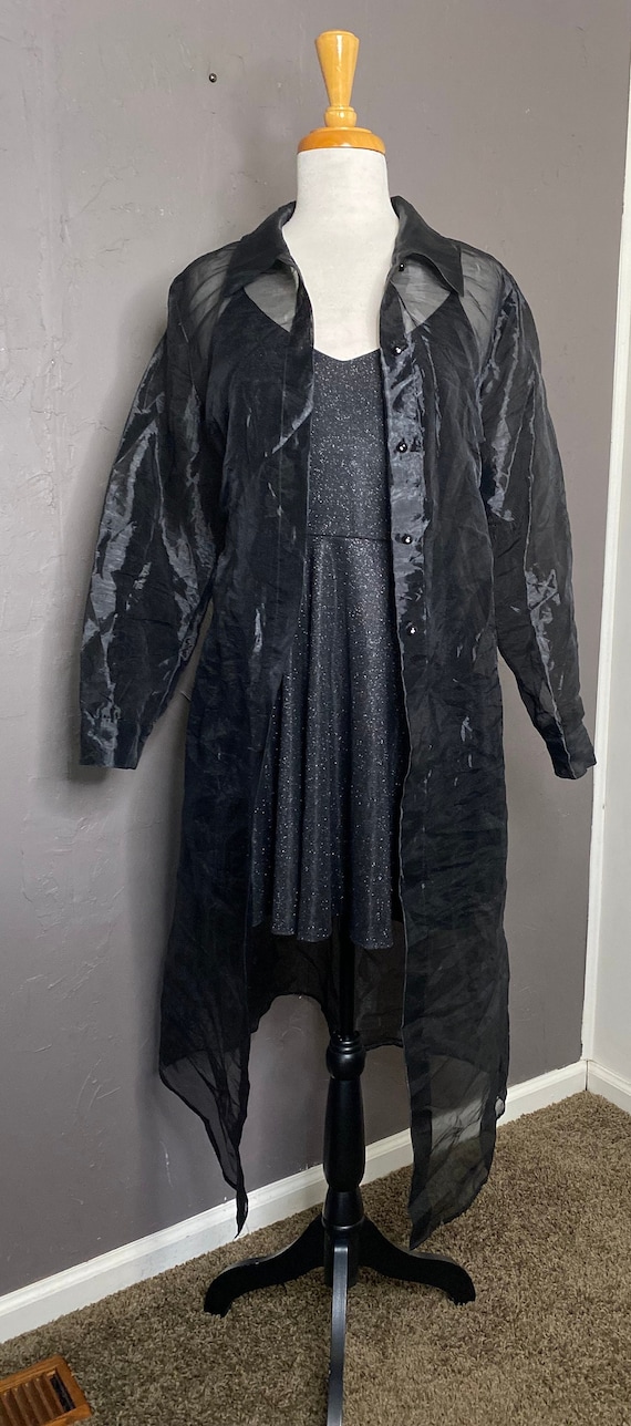1980's-90's Black Organza Duster from Fashion Dov… - image 5