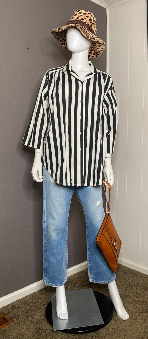 1970’s Black and White Striped Shacket