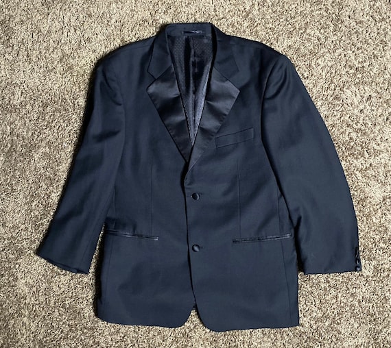 Vintage Black Tuxedo Jacket Men’s Single Breasted… - image 7