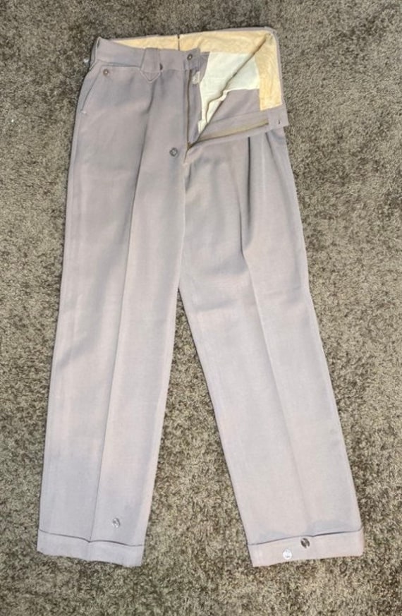 1940's Tan Glenshore Wool Garbardine Slacks 31W S… - image 8