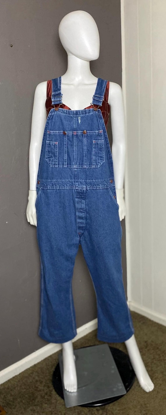 Round House Men's Denim Overalls, Made in USA, Size W29 unclear blue type Vintage Second Hand main image 0