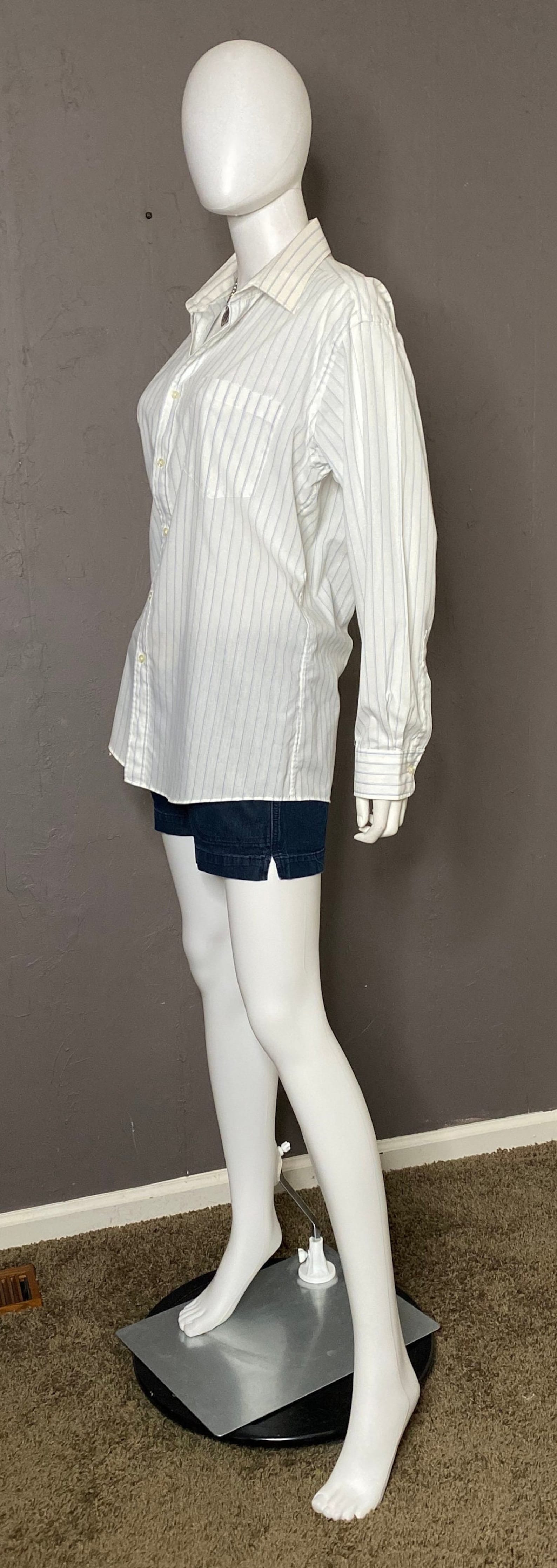 80’s Painted Cotton Denim Button Down Shirt by Crystal Spring