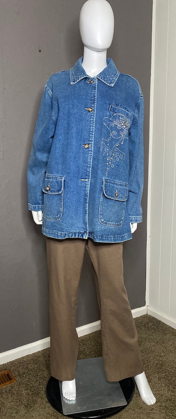 1990’s-00’s Bedazzled Chore Coat by Cherokee size 