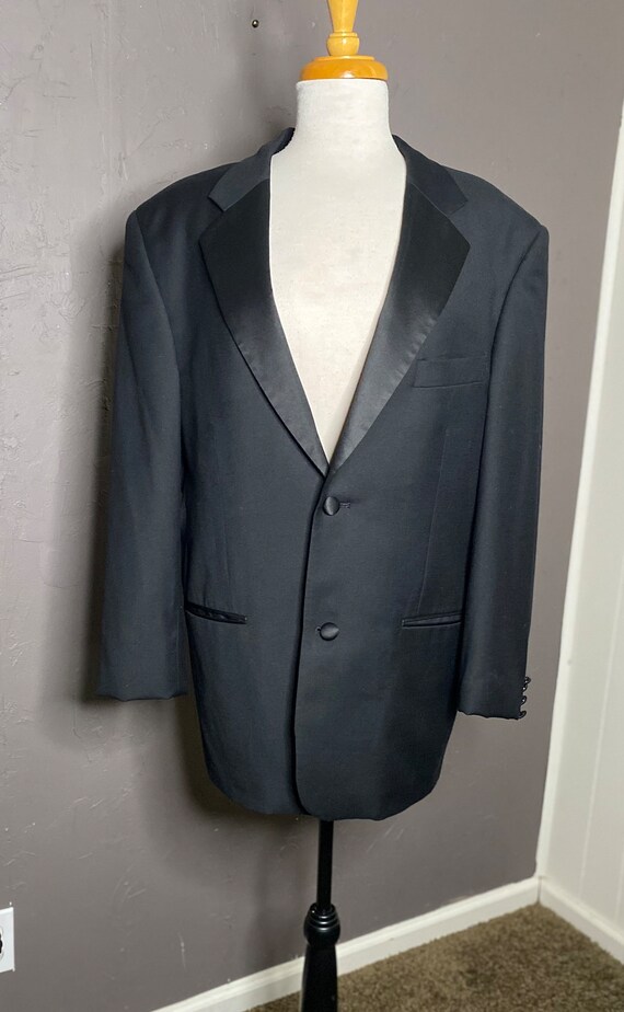 Vintage Black Tuxedo Jacket Men’s Single Breasted… - image 2