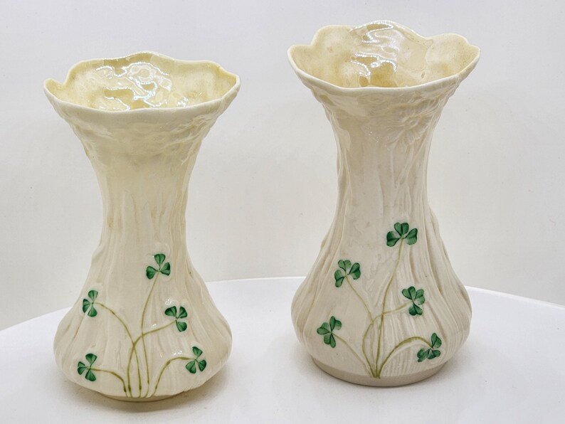 Belleek Daisy Spill Vasesgreen 6th Markc.19651980 Etsy