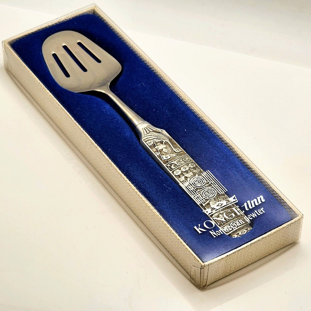 Vintage Konge Tinn Norwegian Pewter Breakfast Serving Spatula Etsy