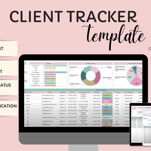 Client Tracker Spreadsheet, Small Business Template Google Sheets, CRM Dashboard, Client Management Life Coach Google Sheets, Lead Tracker