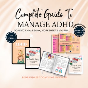 PLR ADHD Success Formula Ebook Worksheet, Done for You Coaching Program for Life Coach, Therapist Wellness Coach, Therapy ADHD Coping Skills