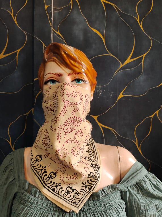 Bohemian Cotton Bandana: Paisley Scarf, Neck Scarf, Handkerchief