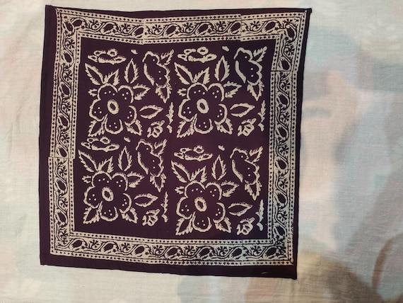 Handmade Block Print Cotton Dinner Napkin Set - Purple Floral Table Wear Napkin Sets