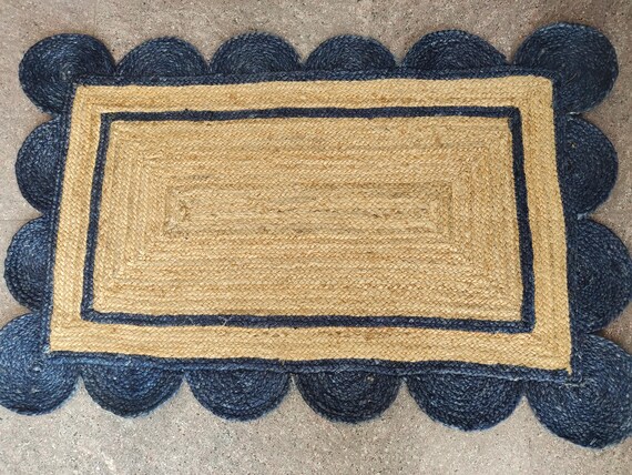 Handmade Jute Rug: Vintage Style Cotton Accent Rug 2x3
