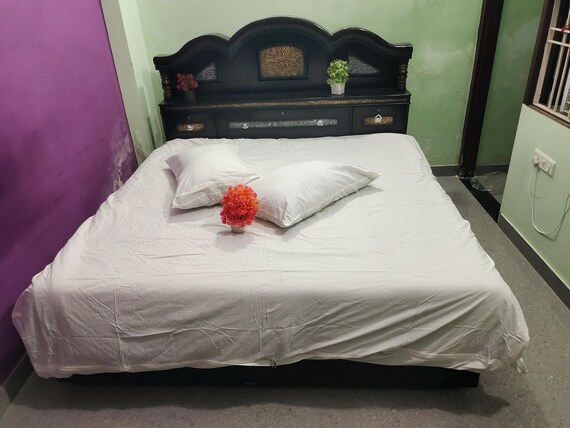 Handmade Ivory Cotton Duvet Cover Set: Boho Coconut Button Bedding Gift For Wife