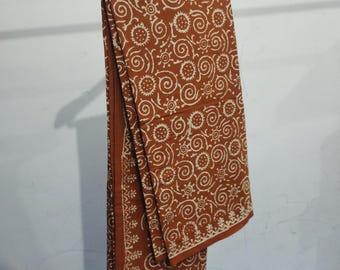 Paréo en coton à imprimé cachemire fait main : robe de plage bohème